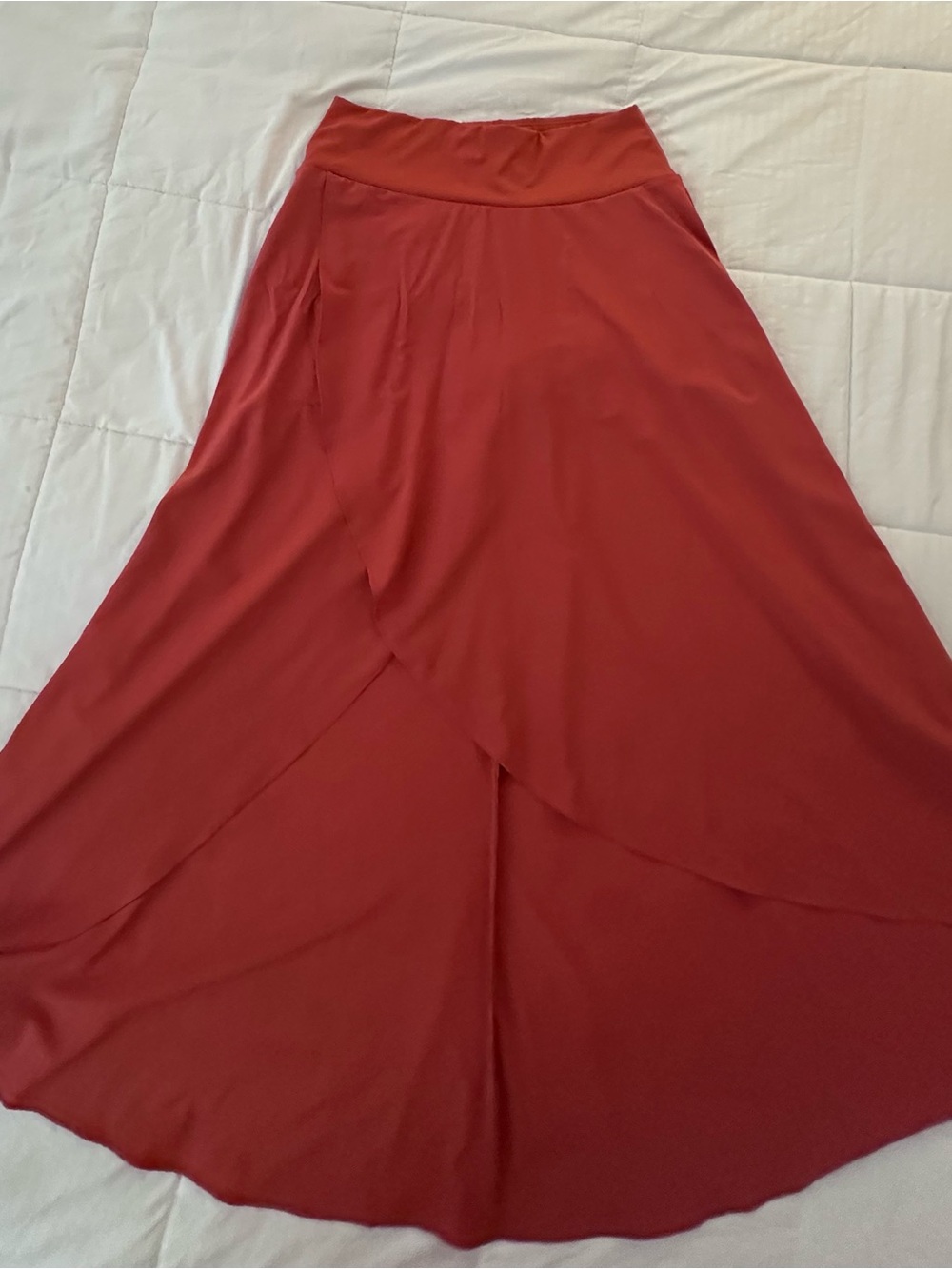 HALARA Red Wrap-Front Maxi Skirt